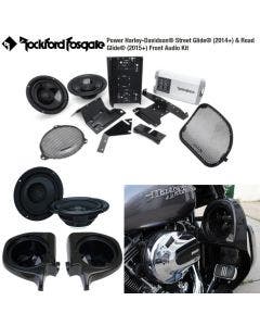 Rockford 400 Watt Amp Front Fairing Lower 4 Speaker Audio Package System Harley 14-17