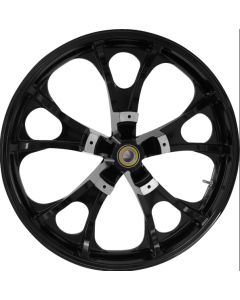 Coastal Moto Gloss Black Largo Precision Cast 3D 21" Wheel & Tire Package for Harley 00-23