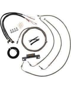 LA Choppers Cable & Wire Kit 15-17 Ape Hangers Stainless No ABS Harley M8 17-Up
