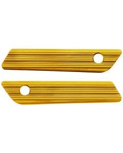 Arlen Ness 03-606 Gold Saddlebag Latch Covers Billet Pair Harley Touring 14-21