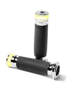 Performance Machine 0063-2100M-CH Contour LED Indicator Chrome 1" TBW Bar Grips