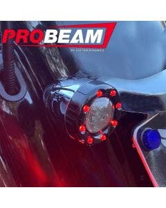 Custom Dynamics ProBeam Chrome Bullet Ringz Red LED & Lens Rear Turn Signals 57