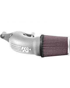 K&N 57-1139S Silver AirCharger Intake Air Filter Systems Harley M8 17-Up